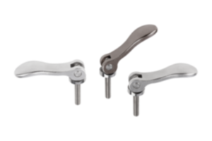 Cam levers, stainless steel, adjustable with external thread, thrust washer and stud stainless steel - inch
