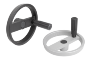 2-spoke handwheels, aluminum with revolving cylinder grip 2-spoke handwheels, aluminum with revolving cylinder grip