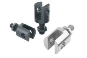 Clevis with external thread, steel or stainless steel