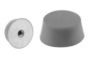 Rubber buffers, stainless steel, type EK conical with internal thread, gray Rubber buffers, stainless steel, type EK conical with internal thread, gray