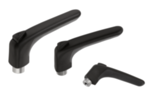 Adjustable handles, plastic, ergonomic, with internal thread, threaded insert stainless steel